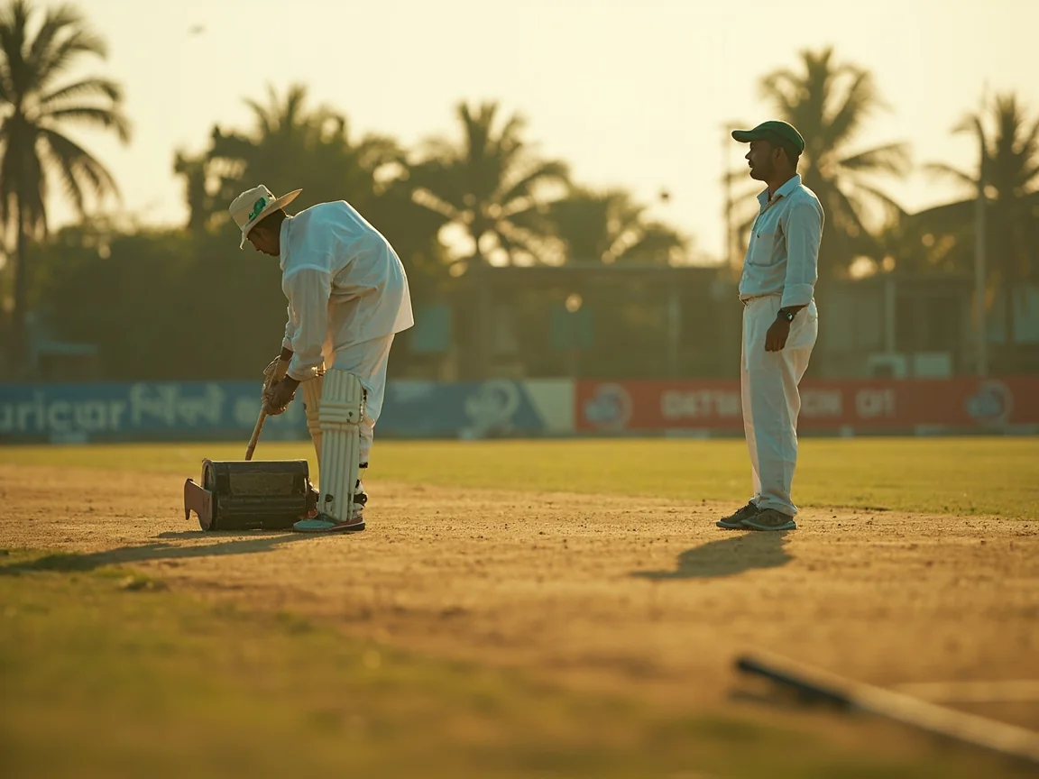 A coin toss during an evening T20 fixture